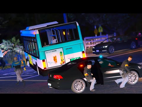[GTA 5] IL VOLE UN BUS ET FONCE SUR LA BAC DE NUIT | LSPDFR #754