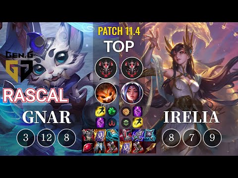 GEN Rascal Gnar vs Irelia Top - KR Patch 11.4