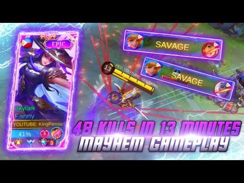 43 KILLS IN 13 MINUTES??!!⚡| SUPER AGGRESSIVE FANNY MAYHEM GAMEPLAY! 🔥 | MLBB