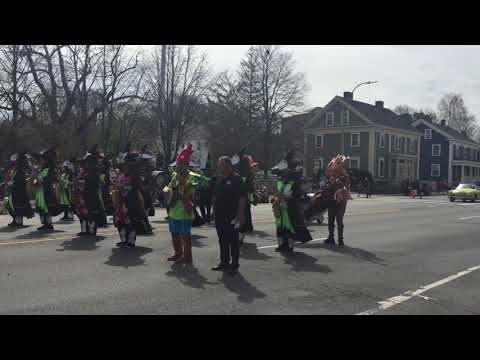 Philadelphia Mummers perform at the Patriot’s Day Parade in Arlington