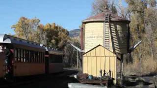 preview picture of video 'Cumbres Toltec at a two spout Water Tank'