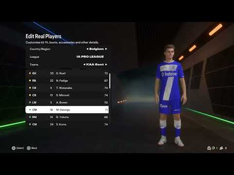 FC 25 KAA Gent Overall Player Ratings