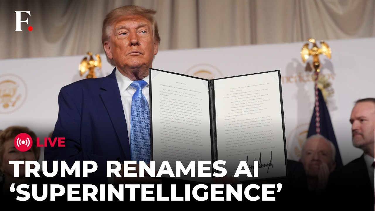 TRUMP LIVE: Trump's ‘Morally Binding’ AI Pact | Orders US Government to Say ‘Superintelligence’