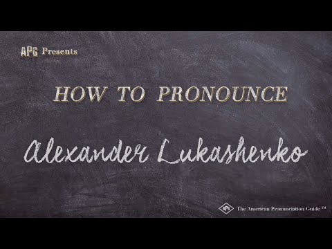 How to Pronounce Alexander Lukashenko (Real Life Examples!)