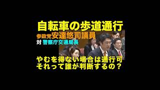【自転車の歩道通行はどこまで許されるか？】参政党・安達悠司議員