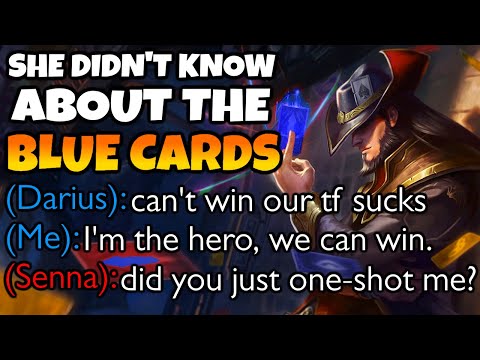 Blue Card Twisted Fate still One-Shots. And One-shotting makes you The Hero.
