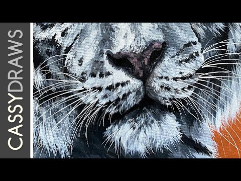 Painting a Tiger Nose Tutorial, in Acrylic! (Works With All Big Cats!)