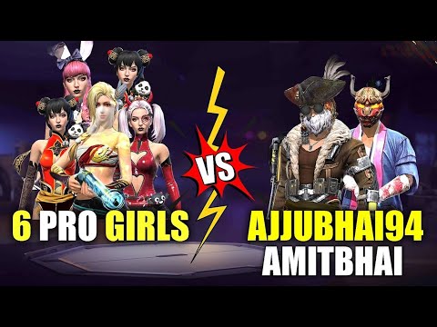 6 PRO GIRL VS AJJU BHAI & AMIT BHAI | TOTAL GAMING VS 6 PRO GIRLS | Ajju Bhai 2v6 Pro Girl