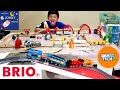Johny Unboxes NEW Brio Smart Tech Action Tunnel Travel Set & Builds BIGGEST Brio Track Layout Ever