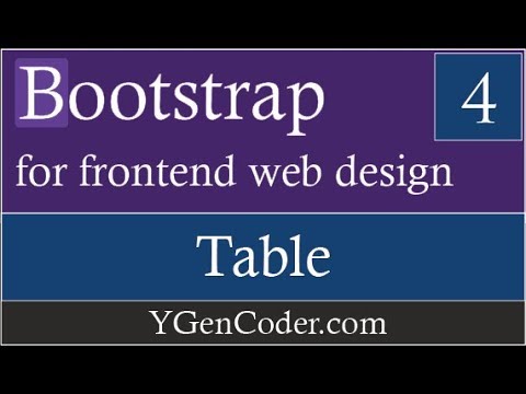Bootstrap CSS #4: Working with Table