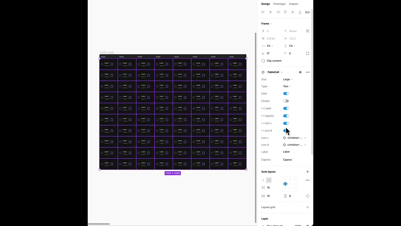 Responsive Table designed with Figma+Frames X