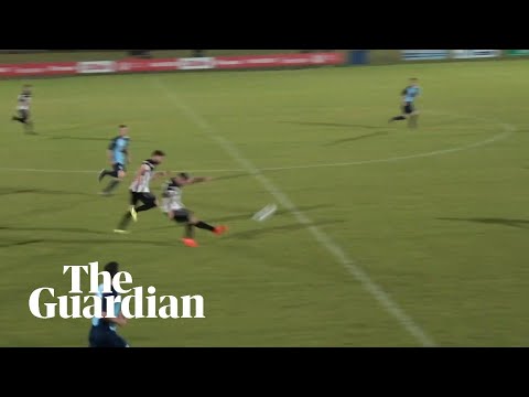 Non-league footballer scores spectacular goal from inside own half