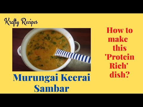 Murungai Keerai Sambar | Vegetarian Kuzhambu | Drum Stick Leaves | Kavitha Baskar | Krafty Recipes