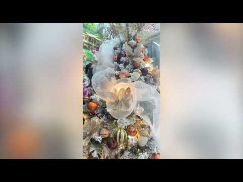 Cây Thông Noel Phủ Tuyết 2m4 màu nâu sang trọng Full Phụ Kiện