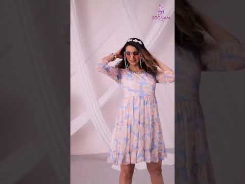 Poonam Designer Wild Flower Soft Georgette Wholesale Tunics Catalog – product video thumbnail