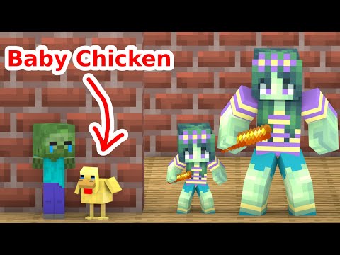 Poor Chicken and Baby Zombie - Sad Story - Minecraft Animation
