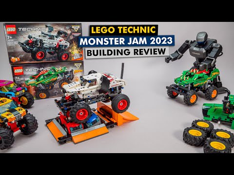 LEGO Technic Monster Jam 2023 sets building review, tractor tire swap & a surprise guest 🤖