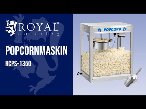video - Popcornmaskin - Rostfritt stål - 1350 W, 5 kg/h kapacitet