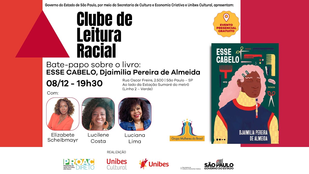 Clube de Leitura Racial - Livro Esse Cabelo, de Djaimilia Pereira de Almeida