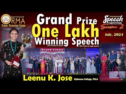 Season 2 ORMA Orator of the Year 2024 winning Speech - Leenu K Jose