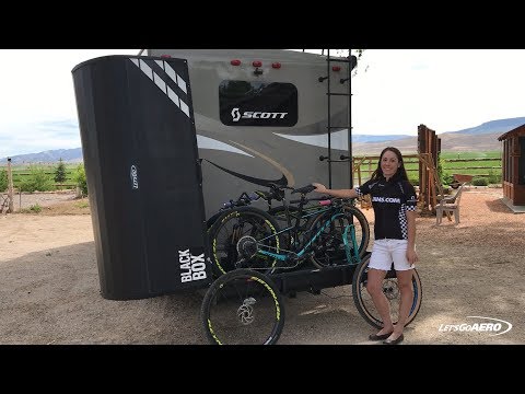 Mountain Biker Nicole Tittensor Showing Off Her BlackBox Enclosed Bicycle Carrier