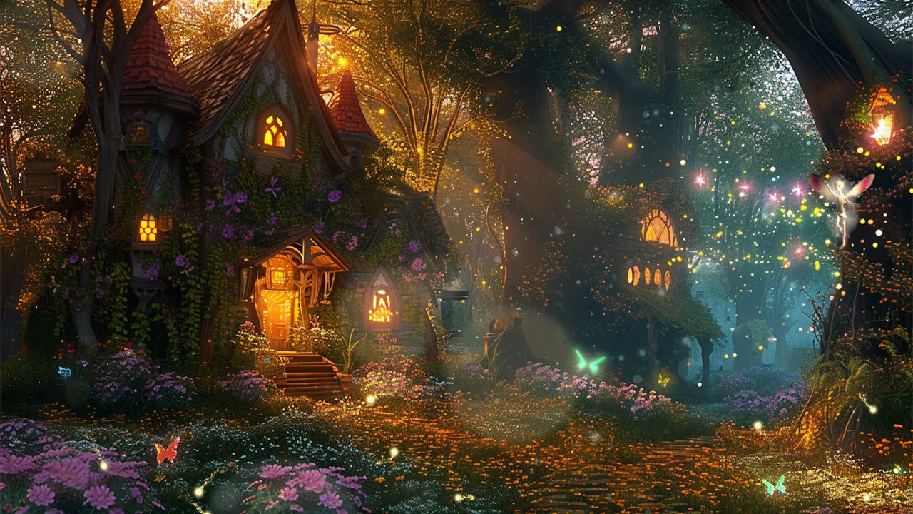 Magical Fairies Garden in Deep Forest | Enchanted Fairy Music & ASMR Ambience ~ Work/Sleep/Relax