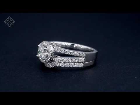 UT50 - 18K White Gold Alessandra Diamond Wedding & Engagement Ring Set