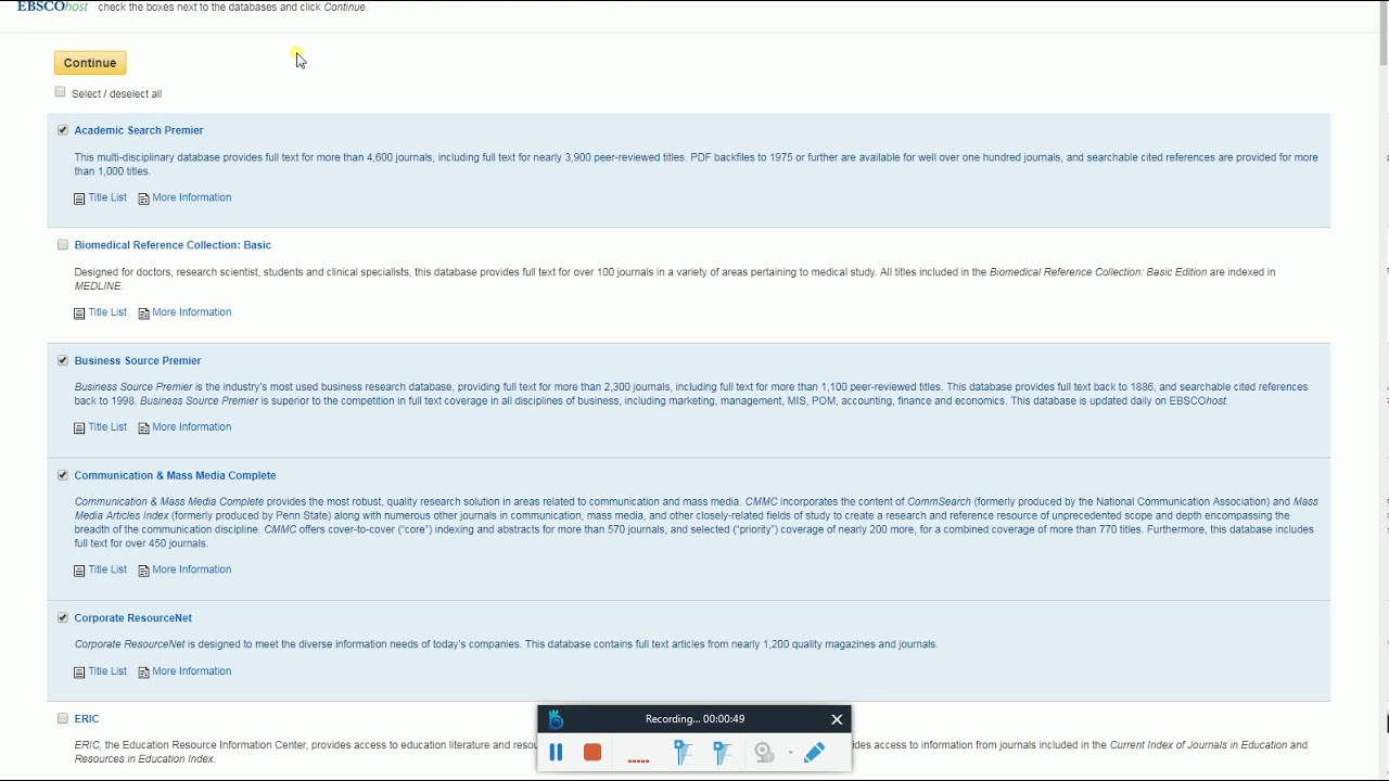 How to find Articles using EBSCO
