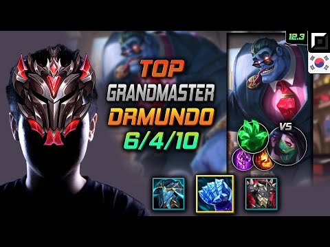 GrandMaster Dr. Mundo Top vs Akali - 천상계 탑 문도 박사 서리불꽃 착취 - LOL KR 12.3