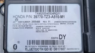 2015 Acura TLX Telematics Bluetooth Module Location and Removal