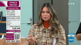 Microfiber HandiMop and Bucket with 4 Reusable Pads