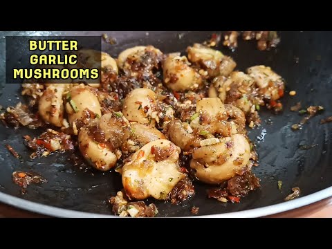Butter Garlic Mushrooms Restaurant Style | Tasty Butter Garlic Mushroom Recipe | Kavita Kitchen