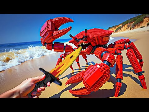 Hunting vs Making Pefect Giant CRAB MONSTER Recipe IRL || Lego Cooking Stop Motion vs ASMR