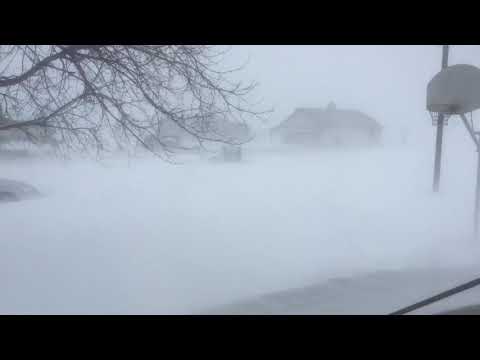 Winter storm footage from Grainfield in western Kansas