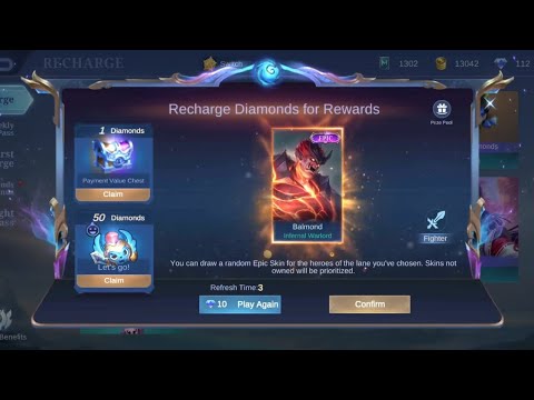 Tutorial How To Get Free Epic Skin From Upcoming 100 diamond Recharge Event Mobile Legends