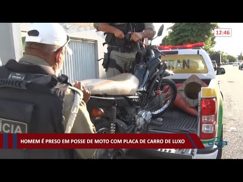 Homem é preso em posse de moto com placa de carro de luxo 16 03 2021