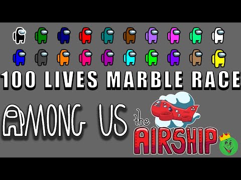 Among Us 100 lives The Airship marble race in Algodoo \ Marble Race King