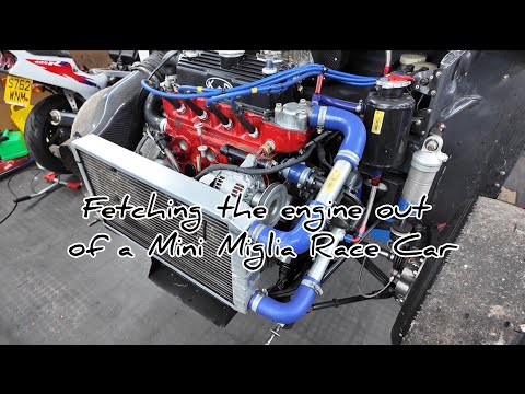 Mini Miglia Race Car Prep Episode 1 removing engine to sort oil leak