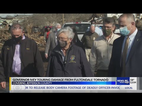 VIDEO:   Gov. Ivey tours Fultondale tornado damage as search and rescue operations continue