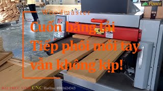 Bào cuốn băng tải, công nhân tiếp phôi mỏi tay vẫn không kịp Woodmaster WM-600HSB