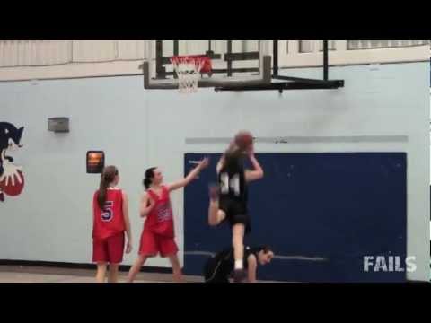 Funny sports & games videos - Hilarious Girls Basketball Dunk Fail