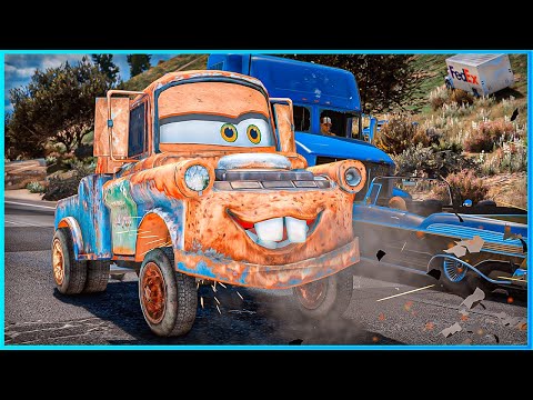 *CRAZY* Cars Tow Mater Crashes Ep.28 – GTA 5