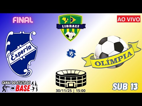 **🏆🔥 Final Copa Libraef – Sub 13!Esperia x Olimpia – Ao Vivo no CAB! ⚽🎥**