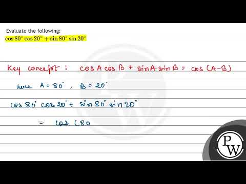 Evaluate the following: \( \cos 80^{\circ} \cos 20^{\circ}+\sin 80^{\circ} \sin 20^{\circ} \)