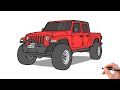 How To Draw A JEEP GLADIATOR Drawing Jeep Gladiator Rubicon 2019 Off Road Car