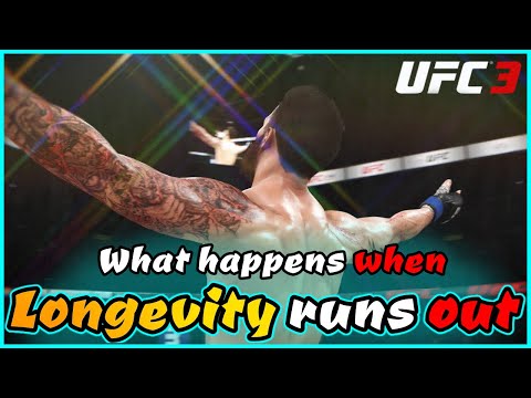 What happens when longevity runs out in UFC 3 career mode