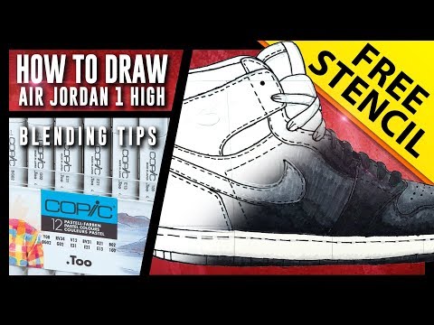 HOW TO DRAW: Air Jordan 1 Step by Step w/ FREE Stencil