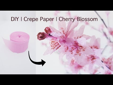 DIY tutorial to make Beautiful Cherry Blossom with Crepe paper