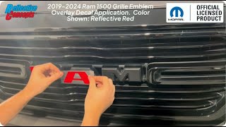 2019-2024 Ram 1500 Grille Emblem Overlay Decal Application