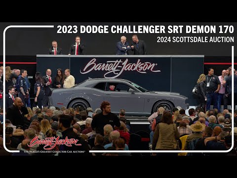 April Rose & Tyler Hoover with a 2023 Dodge Demon 170 - BARRETT-JACKSON 2024 SCOTTSDALE AUCTION